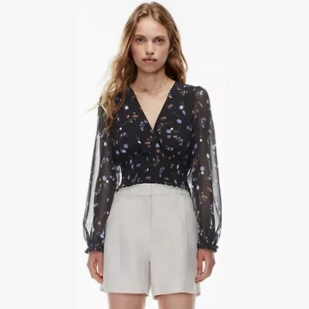 Aritzia Wilfred Wistful Genoa Blouse In Spring Medley, Size S